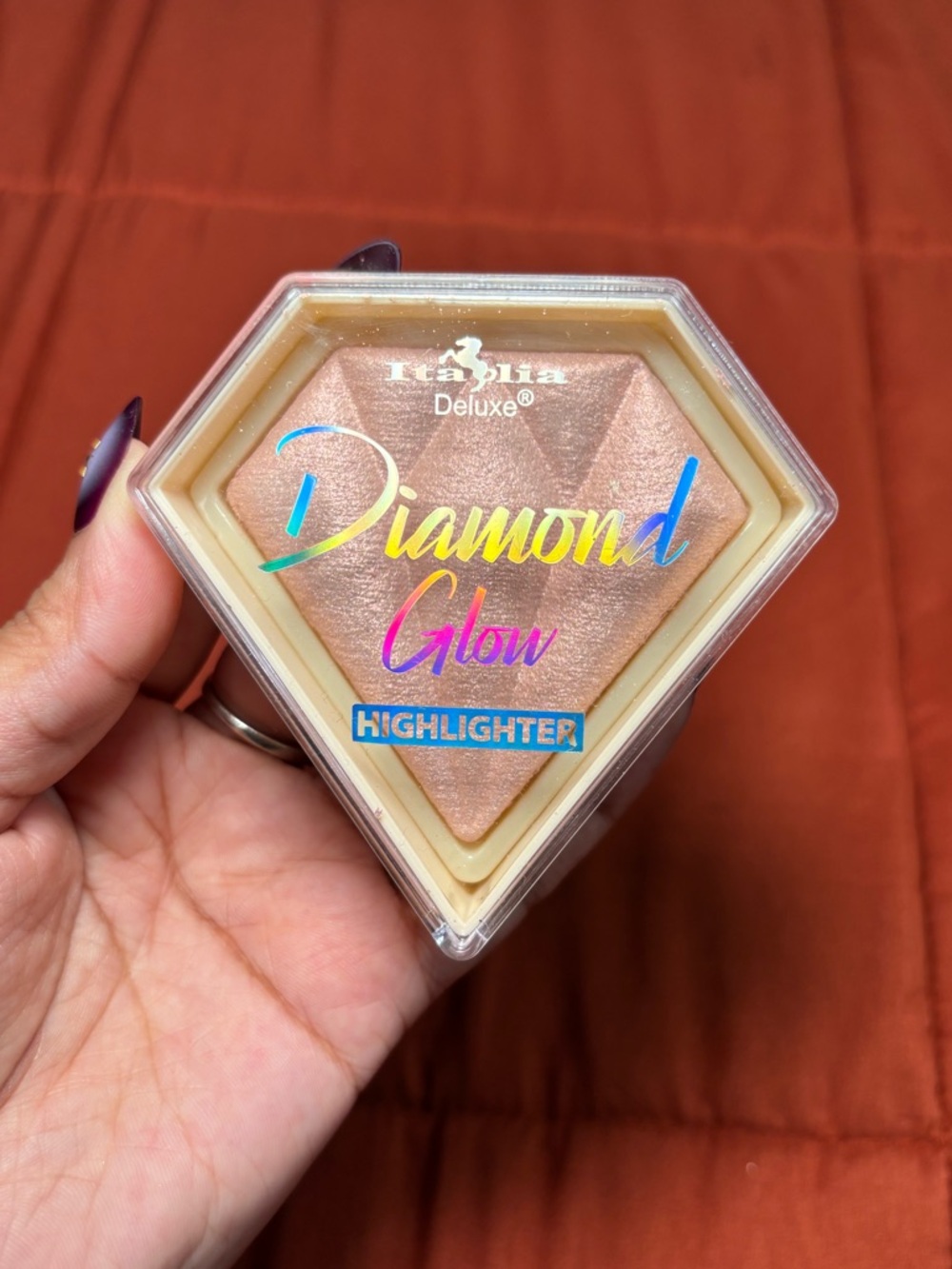 Italia Deluxe Diamond Glow Highlighter “Champagne Rose” Shade 02 Princess Cut